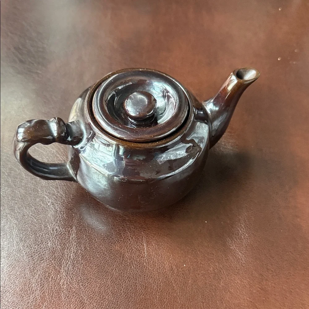 Elegant Brown Ceramic Teapot